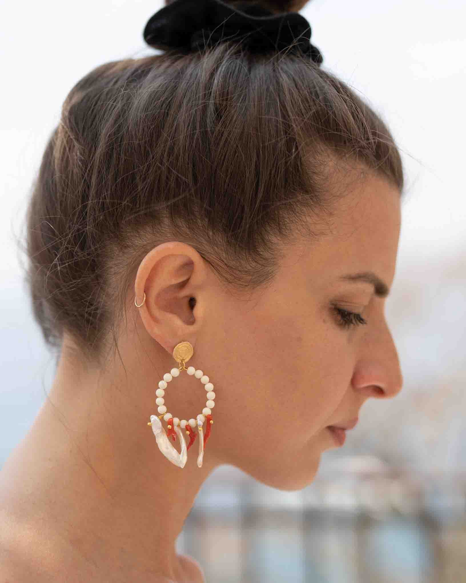 Ohrring Libeccio aus der Kollektion Perle e Coralli von Donna Rachele Jewelry