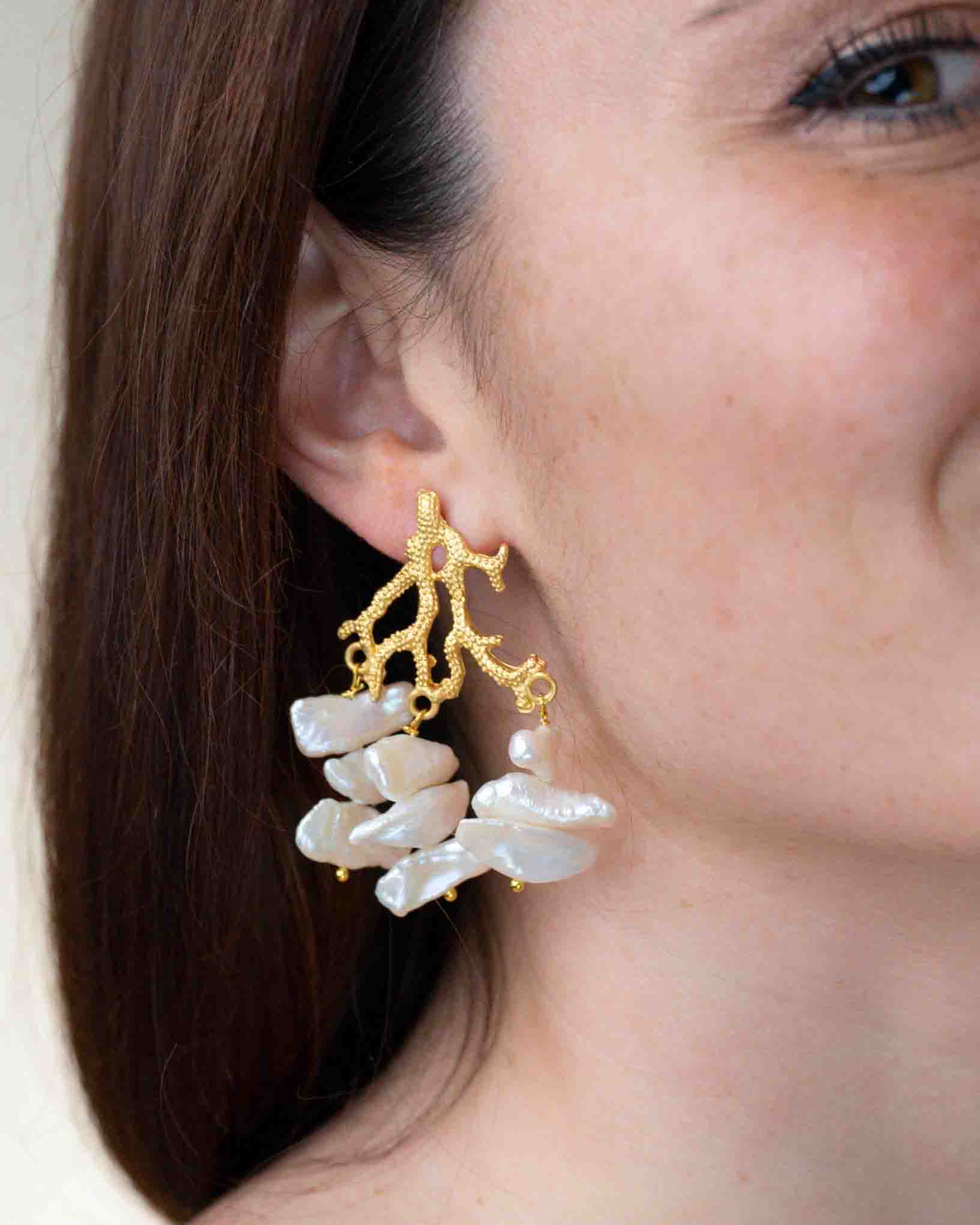 Ohrring Barriera Corallina aus der Kollektion Perle e Coralli von Donna Rachele Jewelry