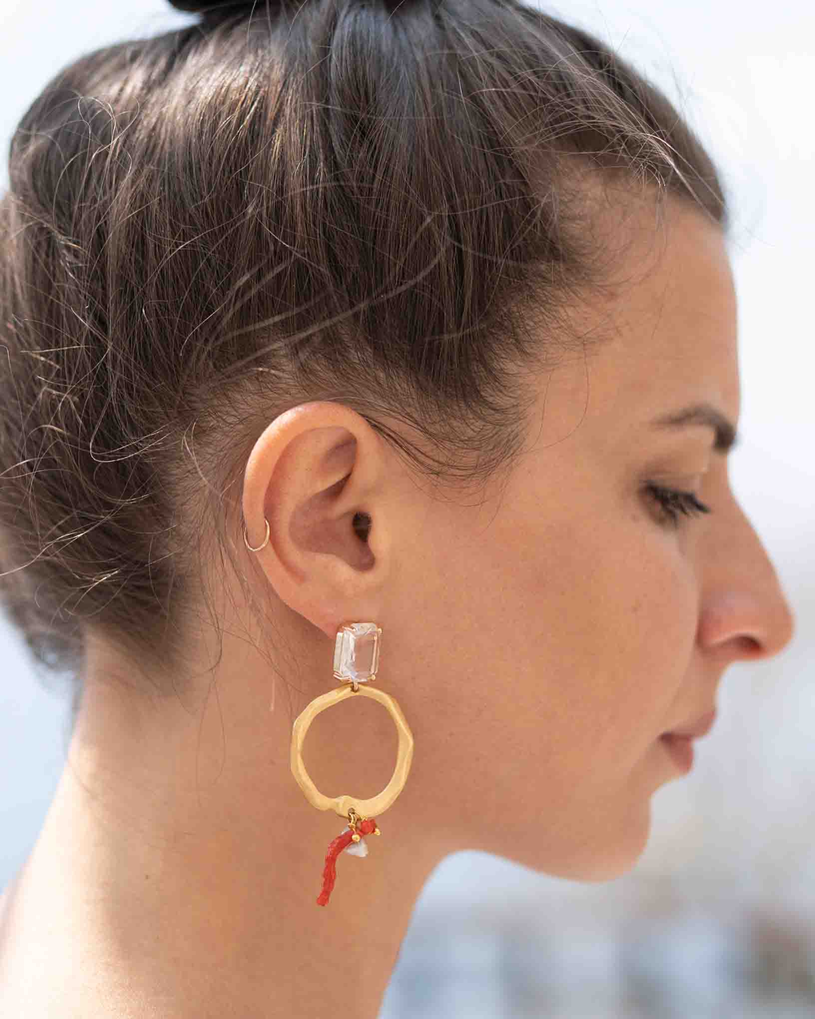 Ohrring Grecale aus der Kollektion Perle e Coralli von Donna Rachele Jewelry