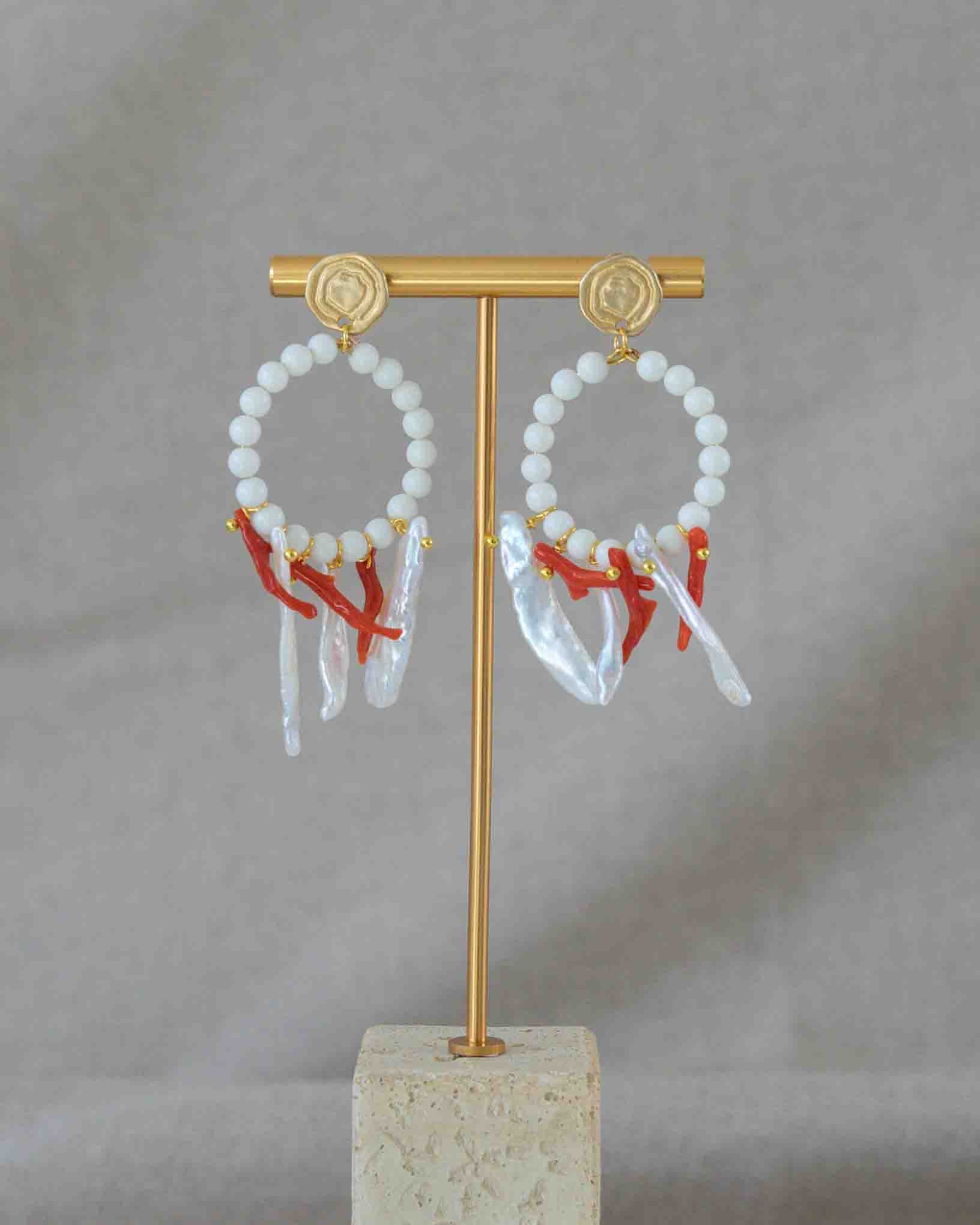 Ohrring Libeccio aus der Kollektion Perle e Coralli von Donna Rachele Jewelry