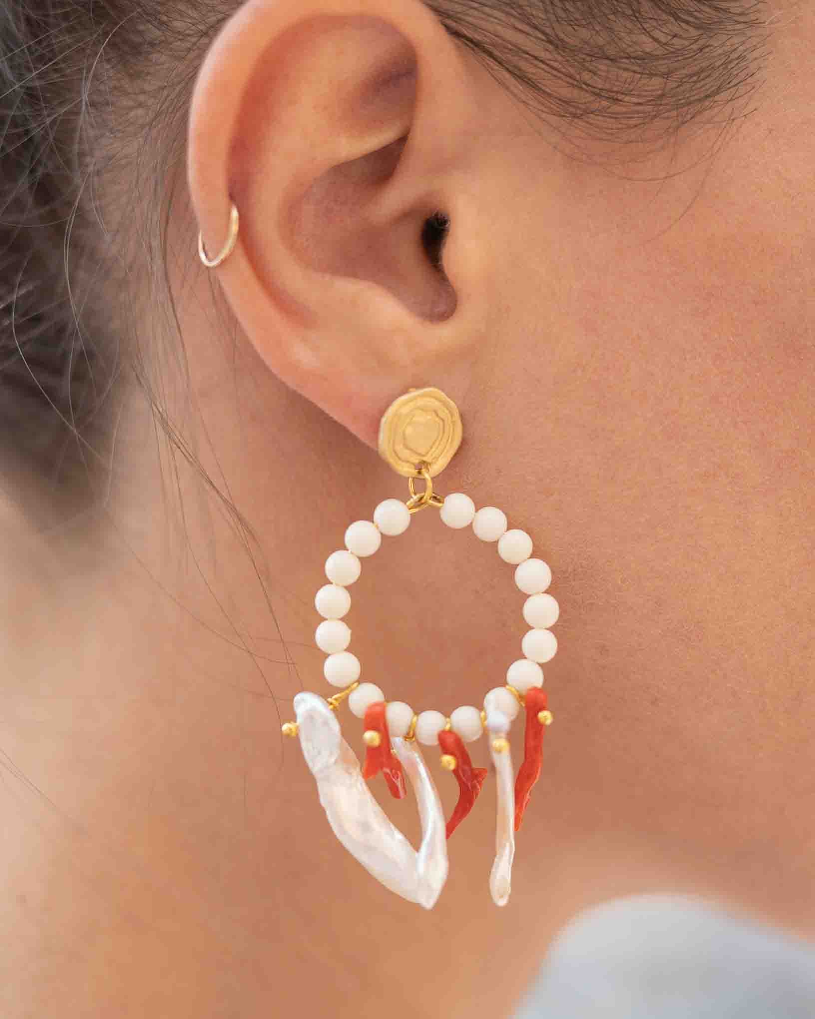 Ohrring Libeccio aus der Kollektion Perle e Coralli von Donna Rachele Jewelry