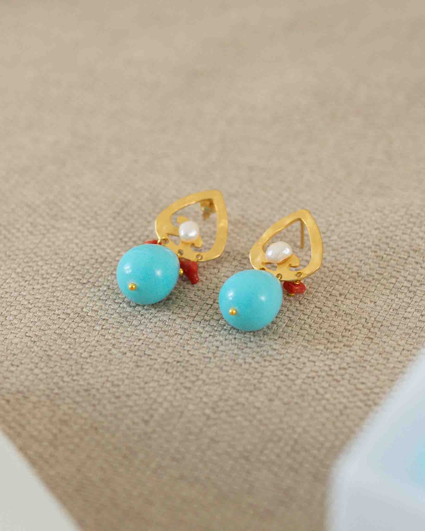 Ohrring Tramontana aus der Kollektion Perle e Coralli von Donna Rachele Jewelry