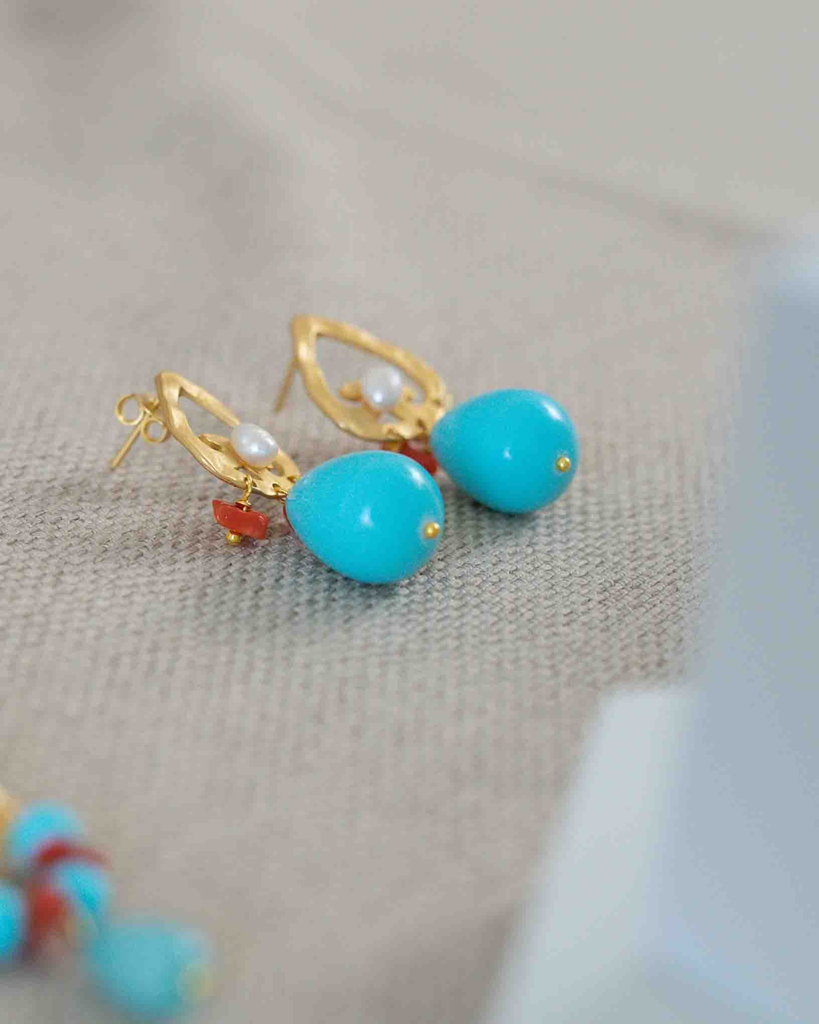 Ohrring Tramontana aus der Kollektion Perle e Coralli von Donna Rachele Jewelry