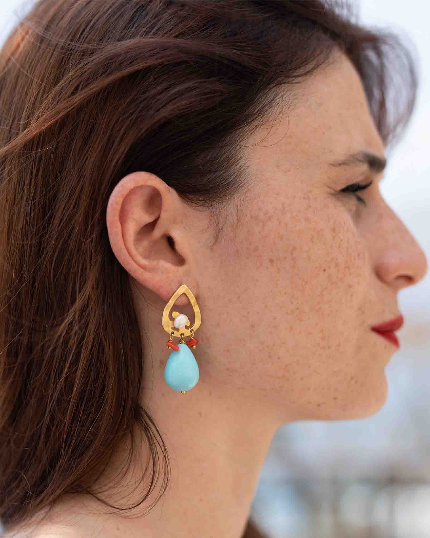 Ohrring Tramontana aus der Kollektion Perle e Coralli von Donna Rachele Jewelry
