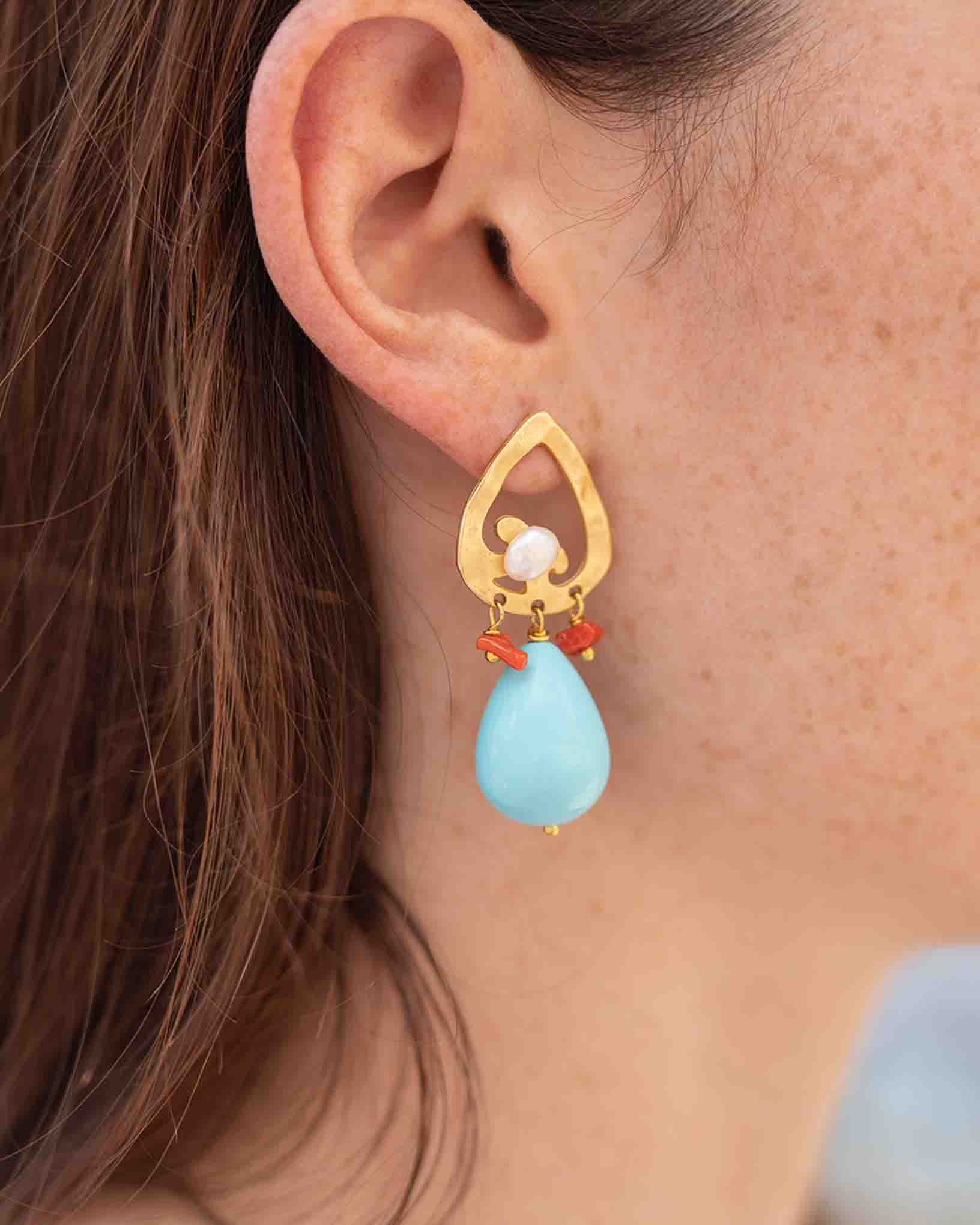 Ohrring Tramontana aus der Kollektion Perle e Coralli von Donna Rachele Jewelry